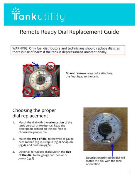 tank dial replacement guide.